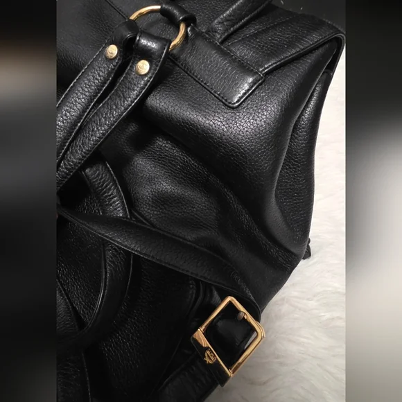 MCM Vintage Black Leather Backpack Bag
